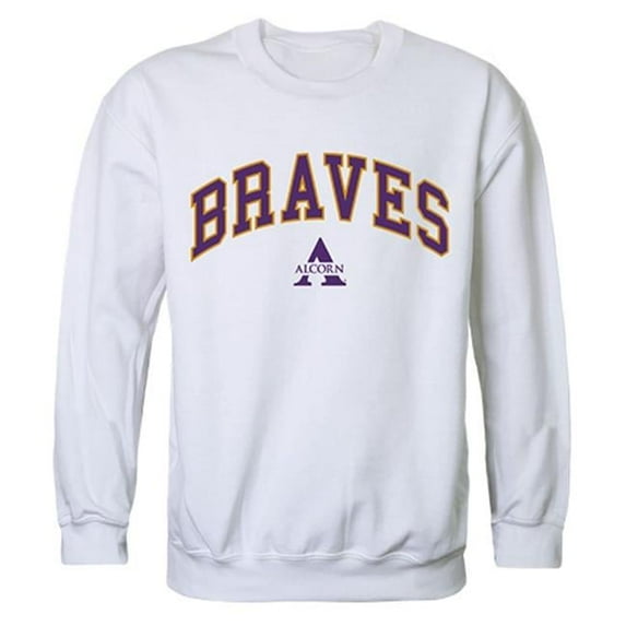 W Republic 541-261-WHT-02 Alcorn State University Campus Crewneck Sweatshirt, White - Medium