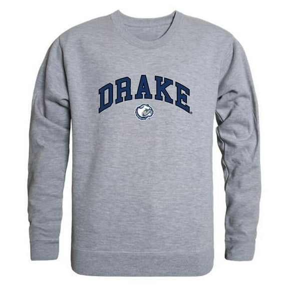 W Republic 541-292-HGY-01 Drake University Men Campus Crewneck Sweatshirt, Heather Grey - Small