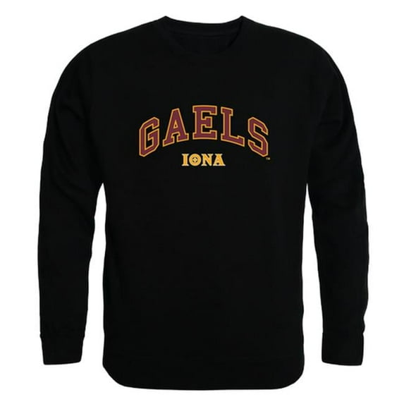 W Republic 541-315-BLK-03 Iona College Campus Crewneck T-Shirt, Black - Large