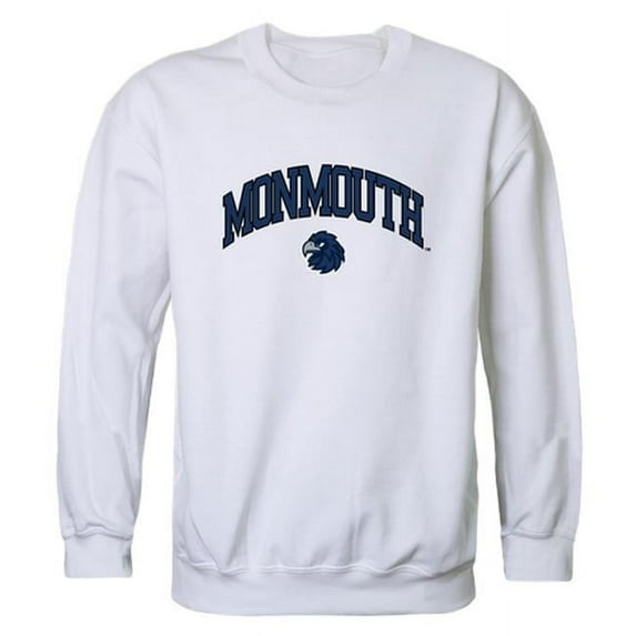 W Republic 541-345-WHT-04 Monmouth University Men Campus Crewneck Sweatshirt, White - Extra Large