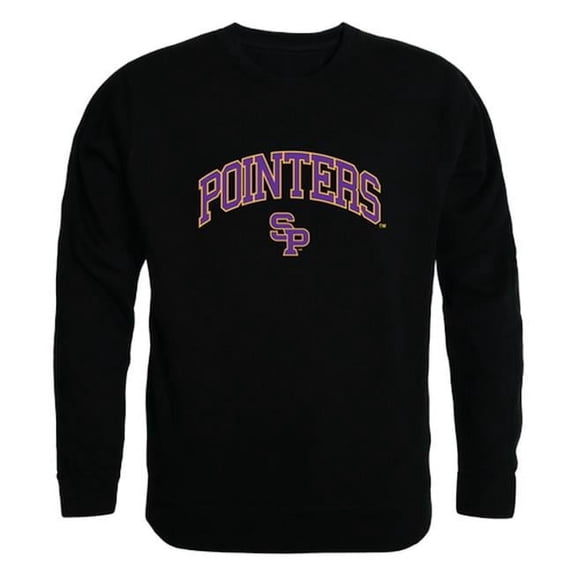 W Republic 541-412-BLK-05 University of Wisconsin-Stevens Point Men Campus Crewneck Sweatshirt, Black - 2XL