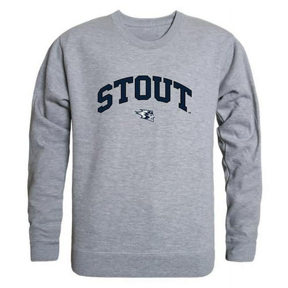 W Republic 541-413-HG2-05 University of Wisconsin-Stout Men Campus Crewneck Sweatshirt, Heather Grey - 2XL