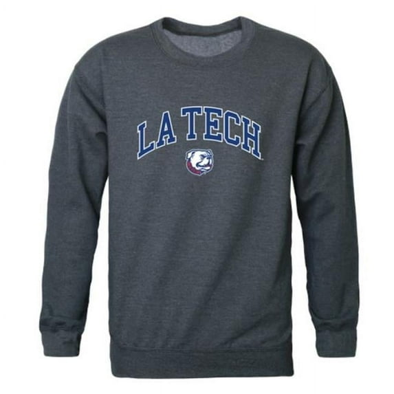 W Republic 541-419-HC2-03 Louisiana Tech University Bulldogs Campus Crewneck Sweatshirt, Heather Charcoal - Large