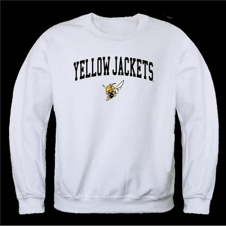 W Republic 541-449-WT2-04 NCAA American International Yellow Jackets Campus Crewneck Sweatshirt, White 2 - Extra Large