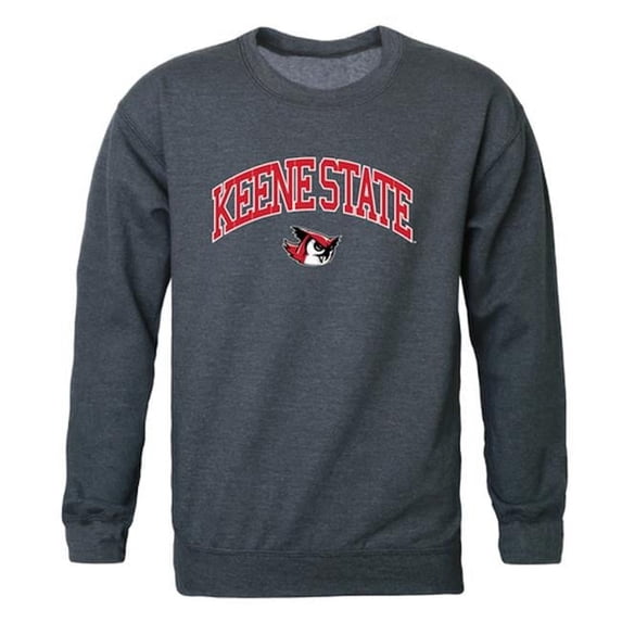 W Republic 541-453-HCH-02 NCAA Keene St College Owls Campus Crewneck T-Shirt, Heather Charcoal - Medium
