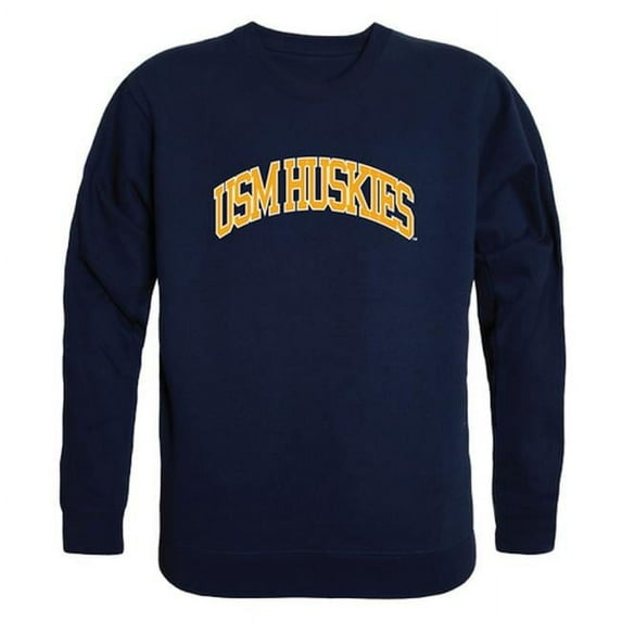 W Republic 541-459-NVY-03 NCAA Southern Maine Huskies Campus Crewneck T-Shirt, Navy - Large