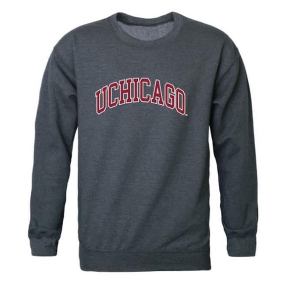 W Republic 541-469-HCH-03 University of Chicago Maroons Campus Crewneck Sweatshirt, Heather Charcoal - Large