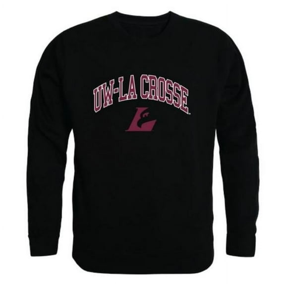 W Republic 541-477-BLK-05 University of Wisconsin-La Crosse Eagles Campus Crewneck Sweatshirt, Black - 2XL