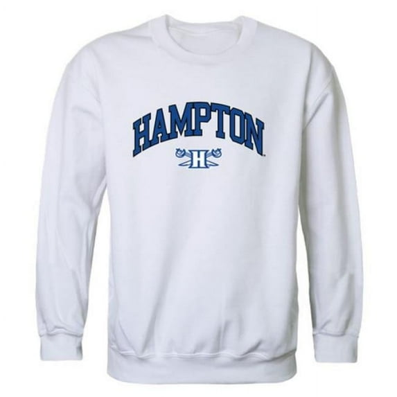 W Republic 541-489-WHT-02 Hampton University Pirates Campus Crewneck Sweatshirt, White - Medium