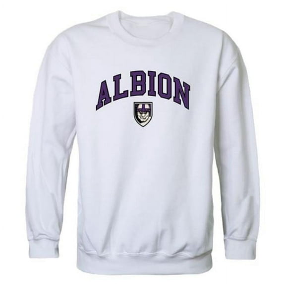 W Republic 541-497-WHT-02 Albion College Britons Campus Crewneck Sweatshirt, White - Medium