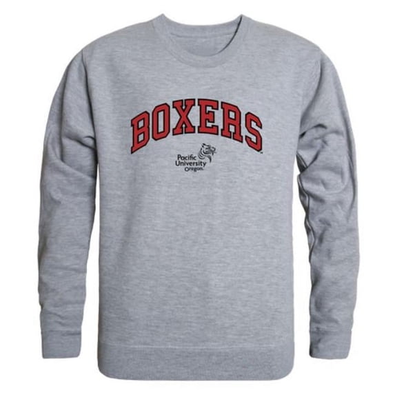 W Republic 541-567-HGY-01 Pacific University Boxers Campus Crewneck Sweatshirt, Heather Grey - Small