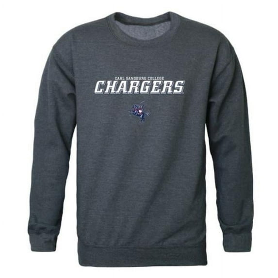 W Republic 541-623-HCH-03 Carl Sandburg College Chargers Campus Crewneck Sweatshirt, Heather Charcoal - Large