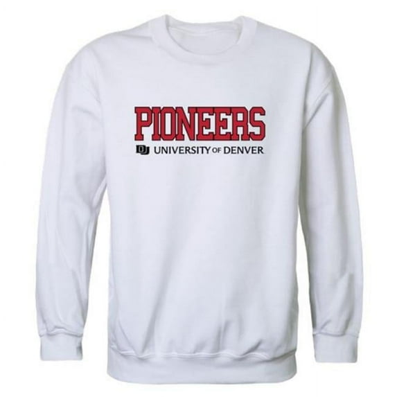 W Republic 541-693-WHT-05 University of Denver Pioneers Campus Crewneck Sweatshirt, White - 2XL