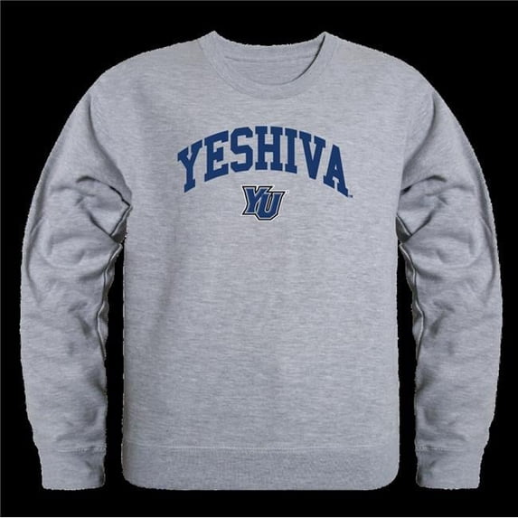 W Republic 541-741-HGY-03 Yeshiva University Maccabees Campus Crewneck Sweatshirt, Heather Grey - Large