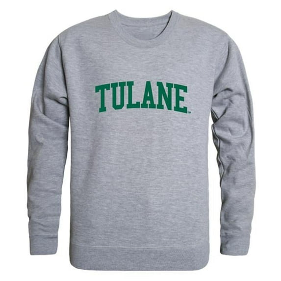 W Republic 543-198-HGY-04 Tulane University Men GameDay Crewneck Sweatshirt, Heather Grey - Extra Large