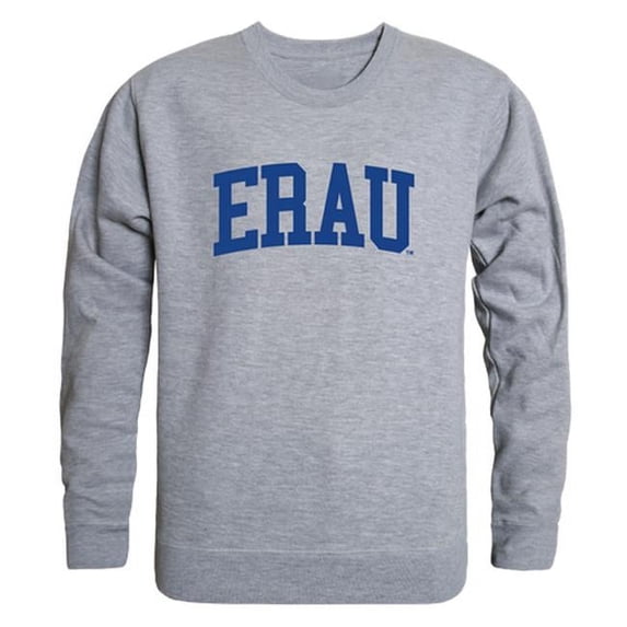 W Republic 543-298-HGY-01 Embry-Riddle Aeronautical University Men GameDay Crewneck Sweatshirt, Heather Grey - Small