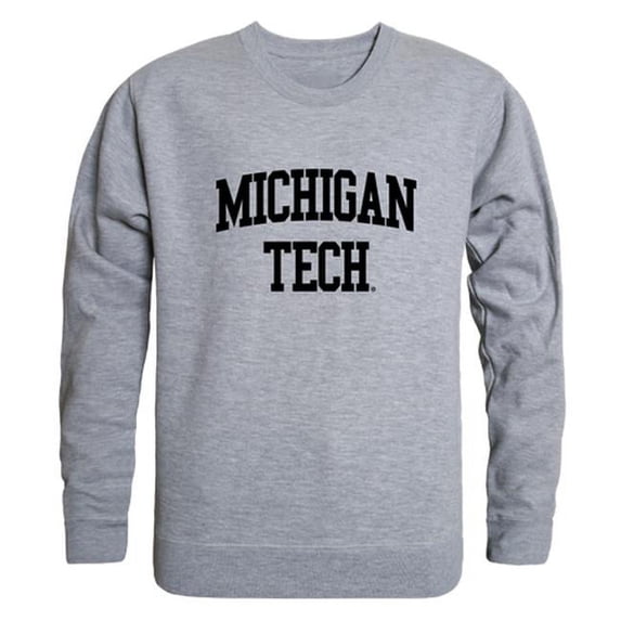 W Republic 543-341-HGY-03 Michigan Technological University GameDay Crewneck T-Shirt, Heather Grey - Large