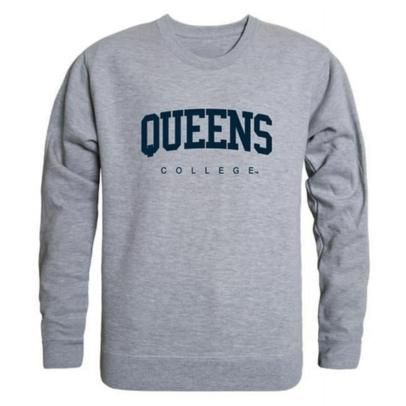 W Republic 543-364-HGY-01 Queens College GameDay Crewneck T-Shirt, Heather Grey - Small