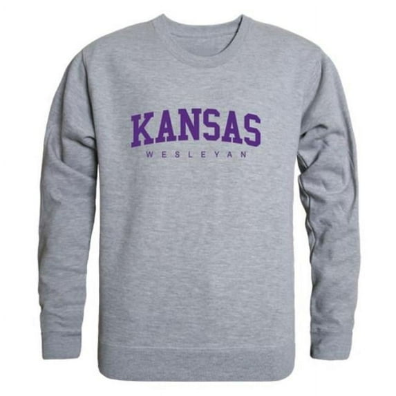 W Republic 543-658-HGY-02 Kansas Wesleyan University Coyotes Game Day Crewneck Sweatshirt, Heather Grey - Medium