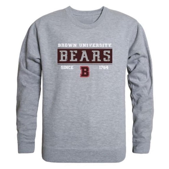 W Republic 544-106-HG2-03 Brown University Bears Established Crewneck Sweatshirt, Heather Grey - Large