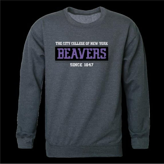 W Republic 544-633-HCH-04 City College of New York Beavers Established Crewneck Sweatshirt, Heather Charcoal - Extra Large