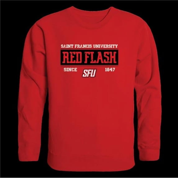 W Republic 544-669-RED-03 Saint Francis University Red Flash Established Crewneck Sweatshirt, Red - Large