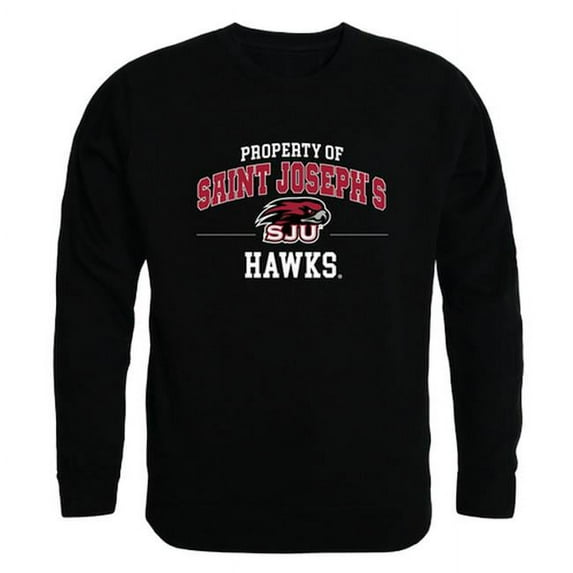 W Republic 545-232-BLK-02 NCAA Saint Josephs Hawks Property of Crewneck T-Shirt, Black - Medium