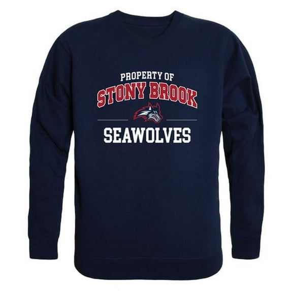 W Republic 545-388-NVY-05 Stony Brook University Property of Crewneck T-Shirt, Navy - 2XL