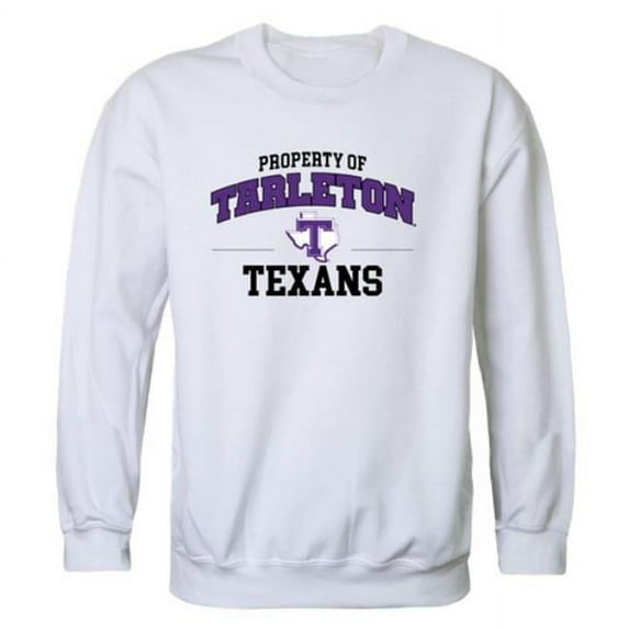 W Republic 545-389-WT2-04 Tarleton State University Texans Property of Crewneck Sweatshirt, White - Extra Large