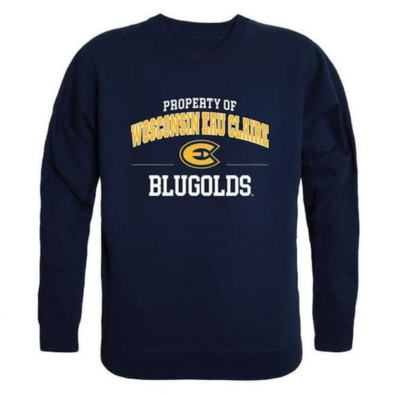 W Republic 545-409-NVY-02 University of Wisconsin-Eau Claire Property of Crewneck T-Shirt, Navy - Medium