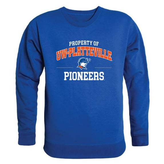 W Republic 545-410-RYL-04 University of Wisconsin-Platteville Property of Crewneck T-Shirt, Royal Blue - Extra Large