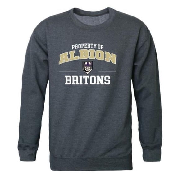 W Republic 545-497-HCH-04 Albion College Britons Property of Crewneck Sweatshirt, Heather Charcoal - Extra Large