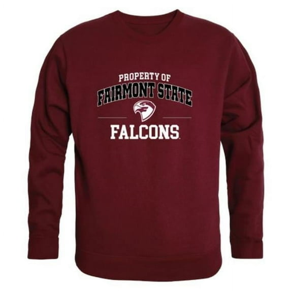 W Republic 545-686-MAR-02 Fairmont State University Falcons Property of Crewneck Sweatshirt, Maroon - Medium