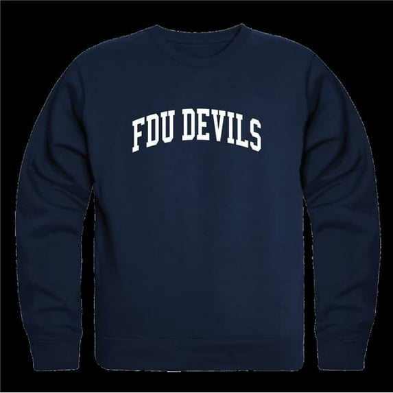 W Republic 546-300-NV2-01 Fairleigh Dickinson Knights Arch Crewneck T-Shirt, Navy - Small