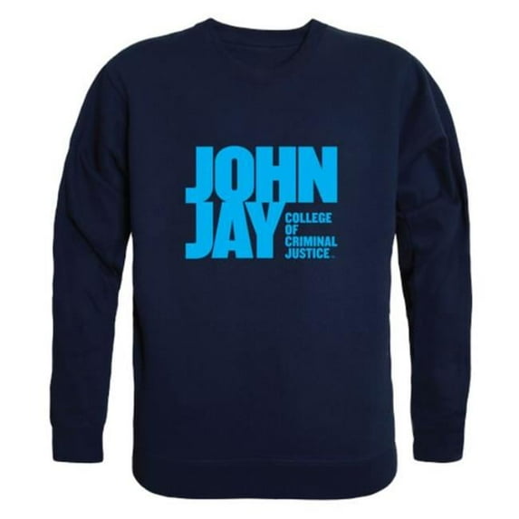 W Republic 546-656-NVY-05 John Jay College of Criminal Justice Bloodhounds Arch Crewneck Sweatshirt, Navy - 2XL