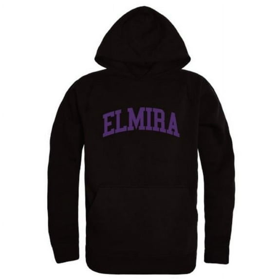 W Republic 547-451-BLK-03 Elmira College Soaring Eagles Hoodie, Black - Large