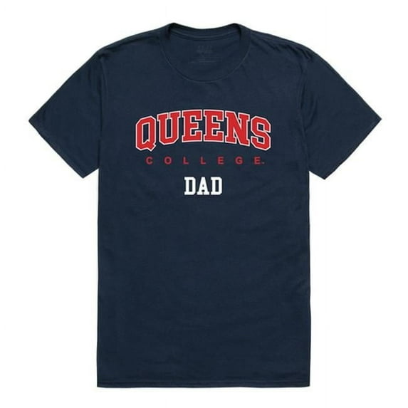 W Republic 548-364-NVY-01 Queens College Mens College Dad T-Shirt, Navy - Small