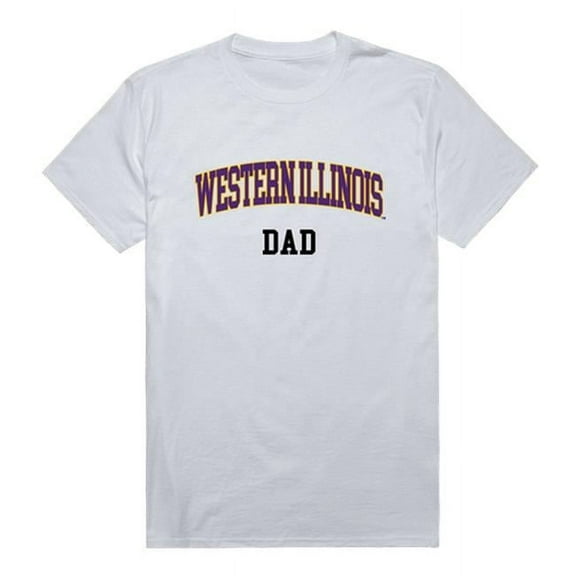 W Republic 548-405-WHT-03 Western Illinois University College Dad T-Shirt, White - Large