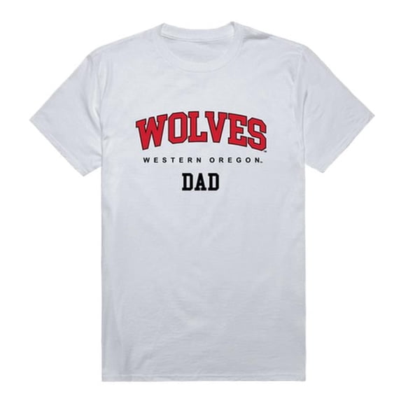W Republic 548-406-WHT-01 Western Oregon University Mens College Dad T-Shirt, White - Small