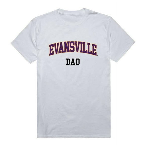 W Republic 548-424-WHT-03 University of Evansville College Dad T-Shirt, White - Large