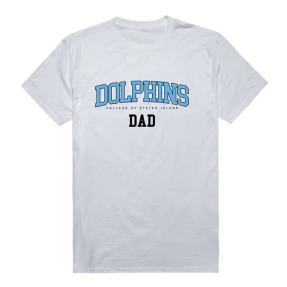 W Republic 548-676-WHT-05 College of Staten Island Dolphins Dad T-Shirt, White - 2XL