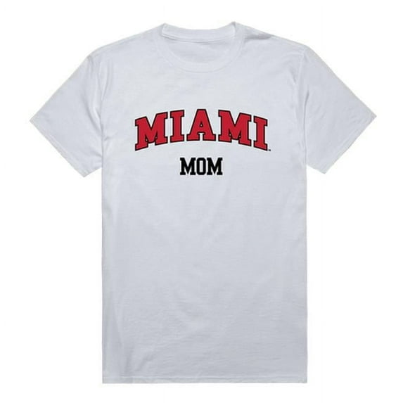 W Republic 549-131-WHT-01 Miami University College Mom T-Shirt, White - Small
