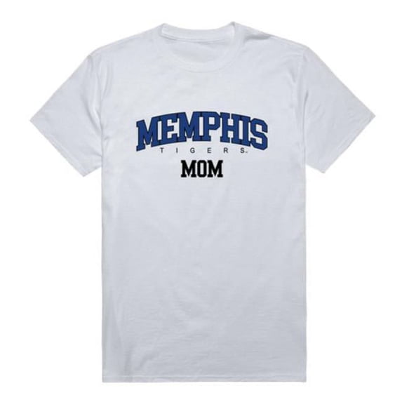 W Republic 549-339-WT2-03 University of Memphis Tigers College Mom T-Shirt, White - Large