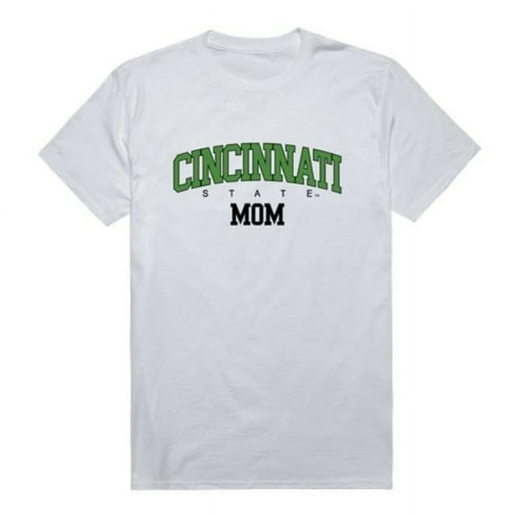 W Republic 549-632-WHT-04 Cincinnati State Technical & Community College Mom T-Shirt, White - Extra Large