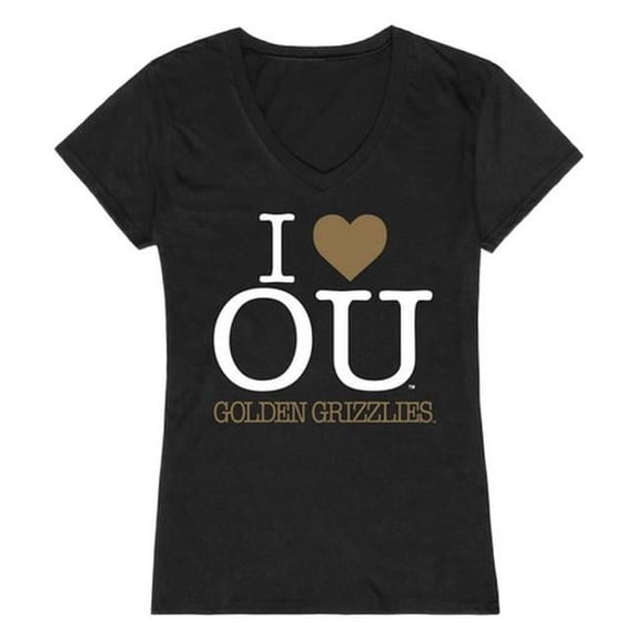 W Republic 550-359-BLK-04 Oakland University I Love T-Shirt for Women, Black - Extra Large
