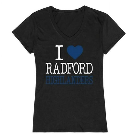 W Republic 550-366-BLK-04 Radford University I Love T-Shirt for Women, Black - Extra Large