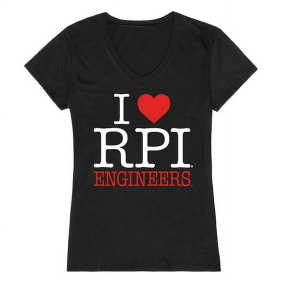 W Republic 550-367-BLK-02 Rensselaer Polytechnic Institute I Love T-Shirt for Women, Black - Medium