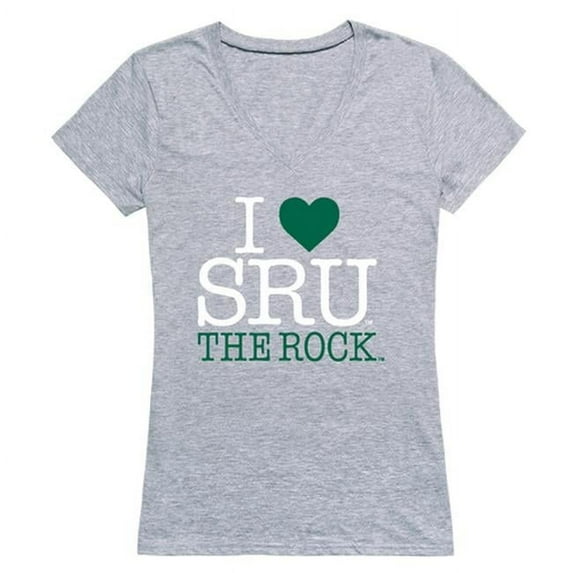 W Republic 550-381-HG2-01 Slippery Rock University The Rock I Love Women T-Shirt, Heather Grey - Small