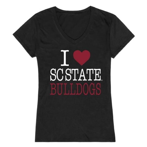 W Republic 550-384-BLK-01 South Carolina State University I Love T-Shirt for Women, Black - Small