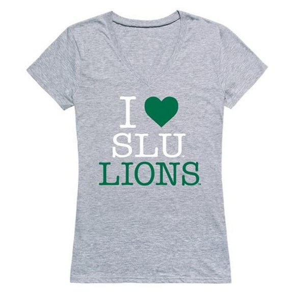 W Republic 550-385-HGY-03 Saint Louis University I Love T-Shirt for Women, Heather Grey - Large